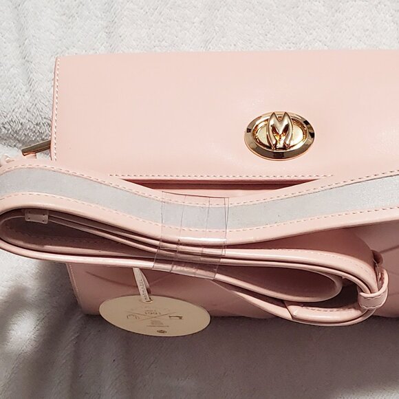 Matmazel "THENA" Shoulder Bag- Pink & Black- 24" Shoulder Strap- 4 Compartments - Picture 10 of 15